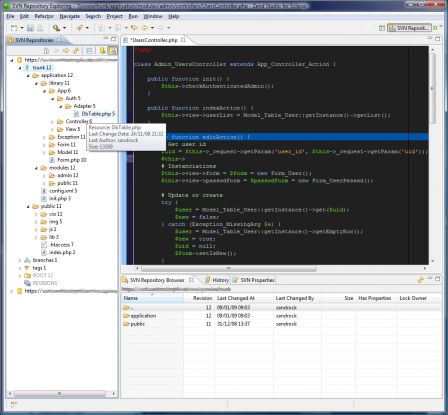 Zend Studio for Eclipse 6 - svn explorer